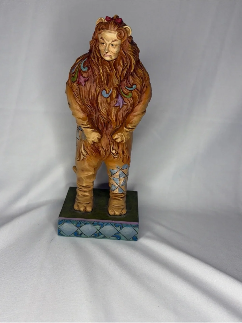 Jim Shore Colorful Lion Figurine in Brown with Blue and Purple Accents